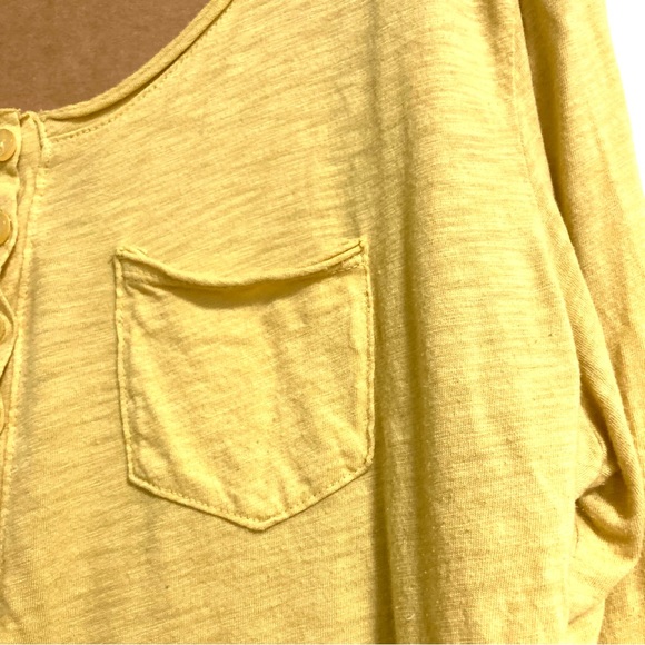 SOFT SURROUNDINGS Henley Loose V Neck Button Tunic Blouse Yellow Womens Large - Picture 7 of 14